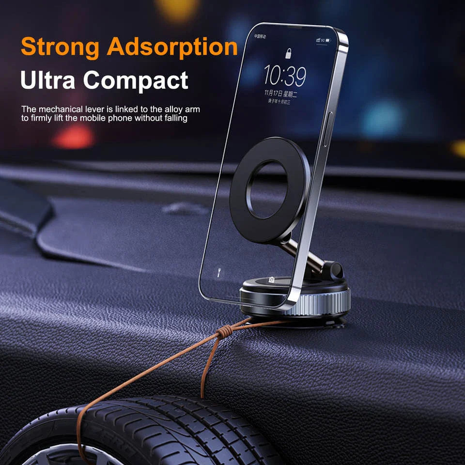 Foldable Magnetic Car Phone Holder with Suction Cup