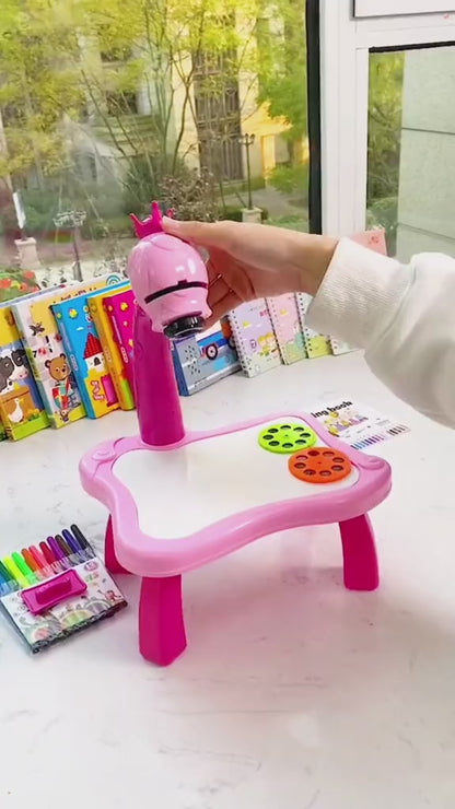 LED Projector Art Painting Table for Kids